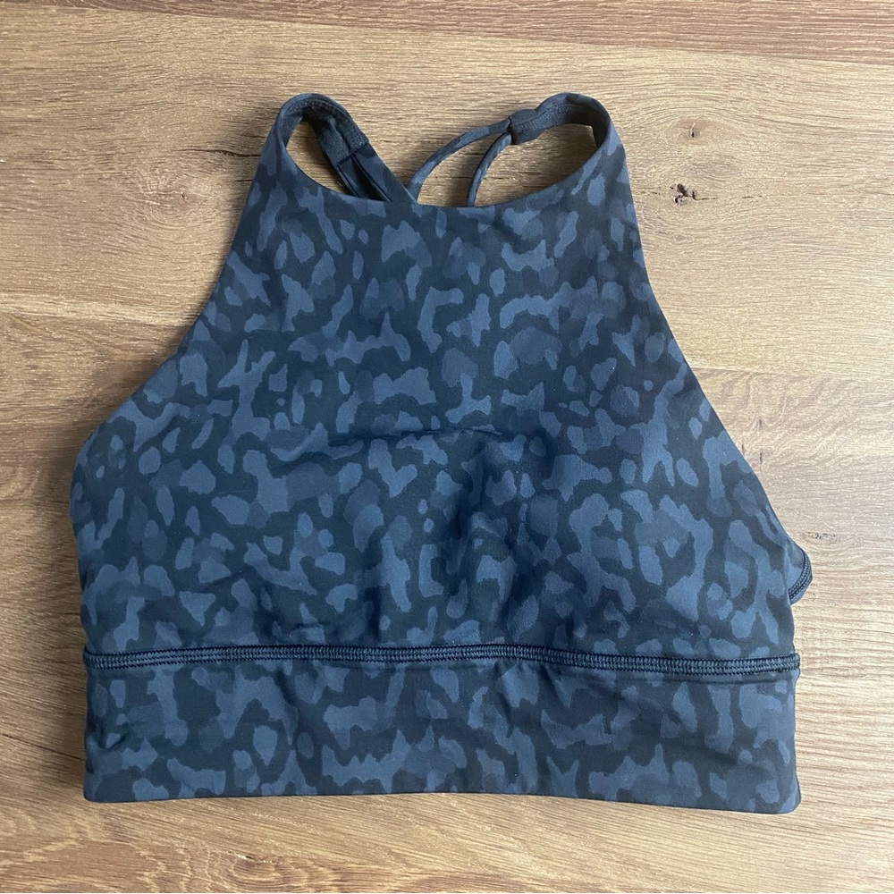 Lululemon Energy Bra High Neck Long Line Camo Dee 6